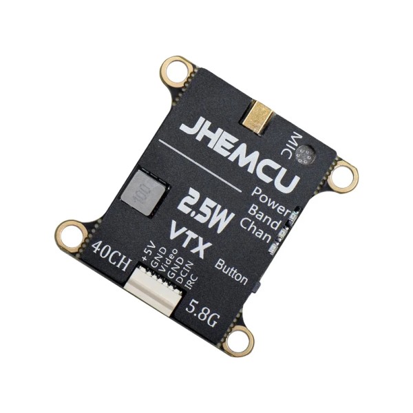 Wholesale JHEMCU 2.5W VTX 5.8G 40CH Adjustable Built-in Microphone Heat 2-6S 30X30mm for RC Airplane Long Range